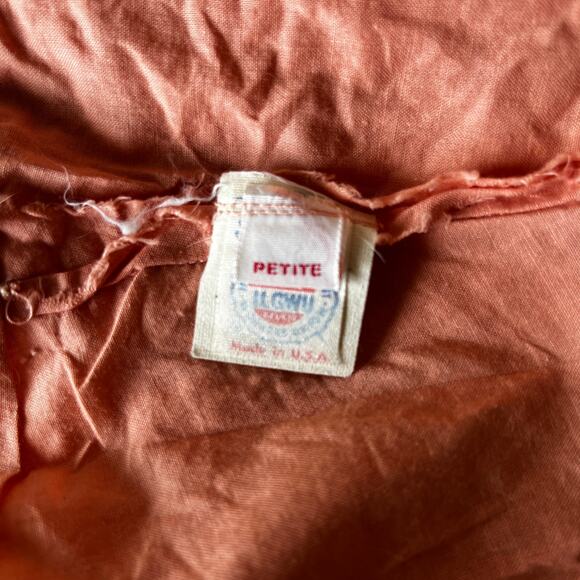 Vintage 70s Pink Cotton A-Line Day Dress Size Medium - Picture 7 of 8